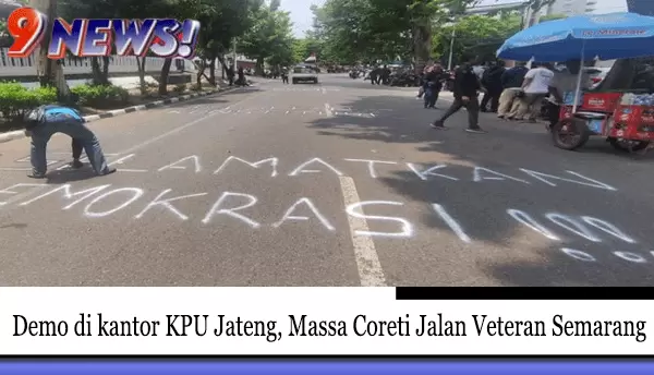 Demo-di-kantor-KPU-Jateng,-Massa-Coreti-Jalan-Veteran-Semarang